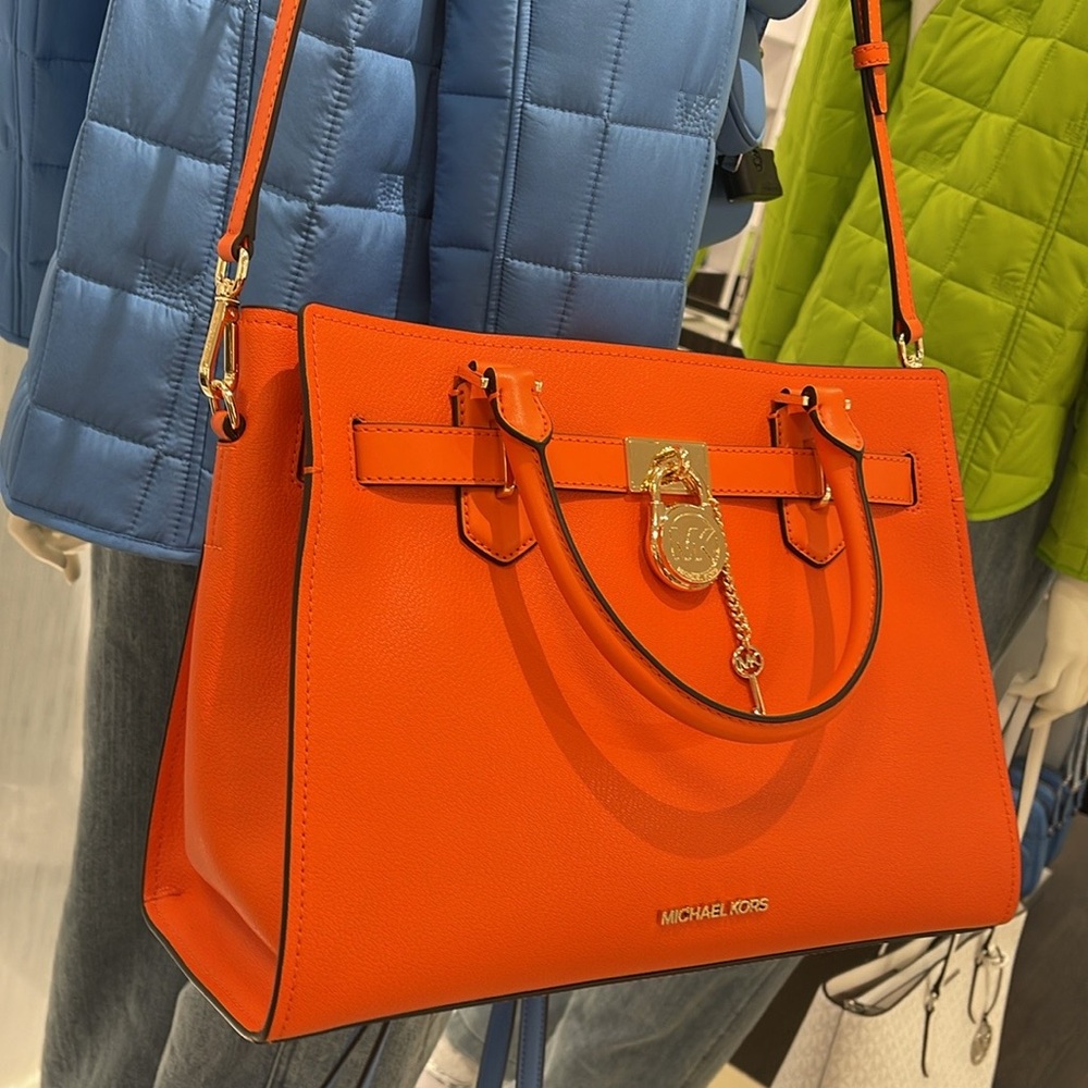 MICHAEL KORS HAMILTON MEDIUM SATCHEL 
 COLOR: Poppy 
NWT - Picture 10 of 16